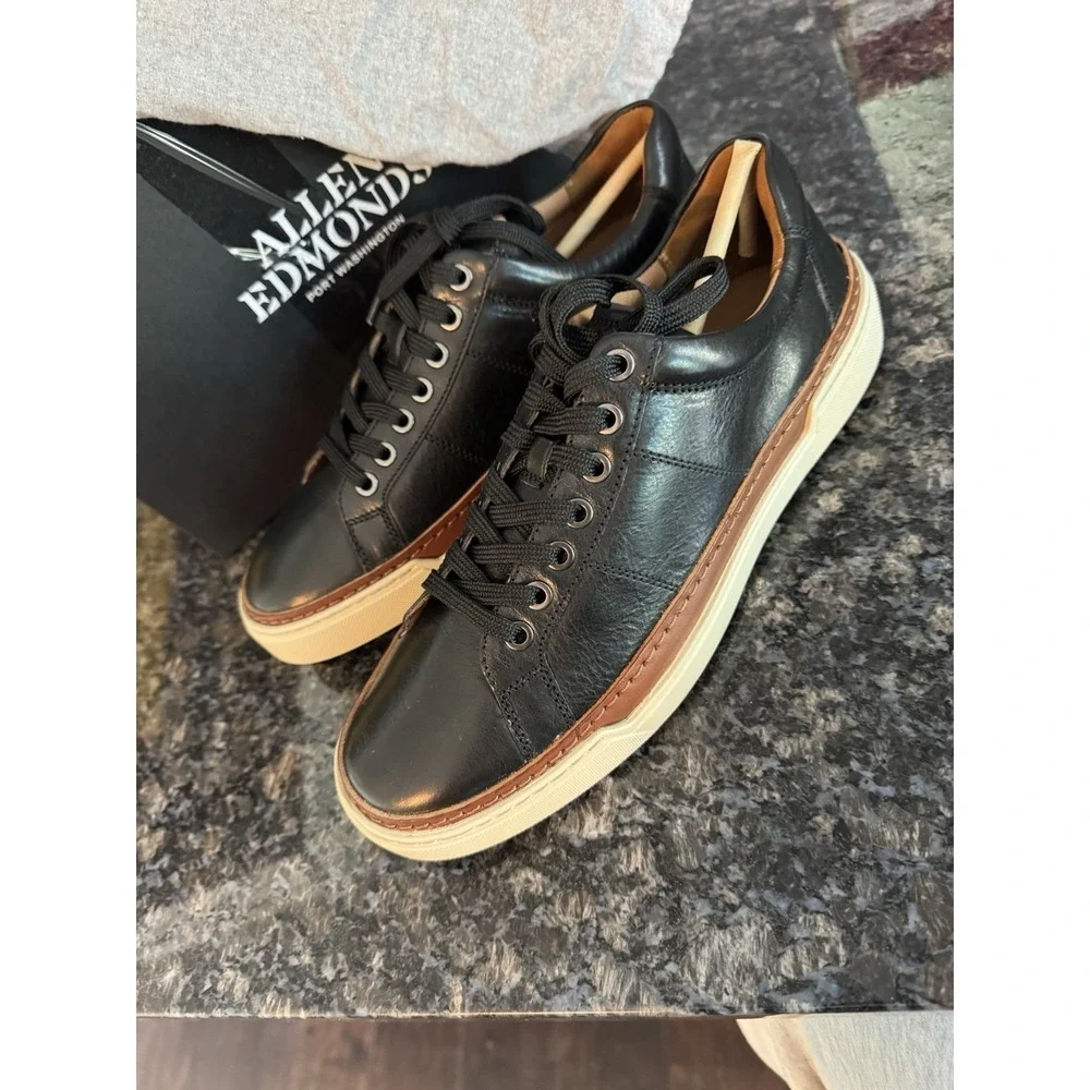 Allen Edmonds Porter City‎ Derby Men's 8.5 D Casual Sneakers Black Brown Leather
